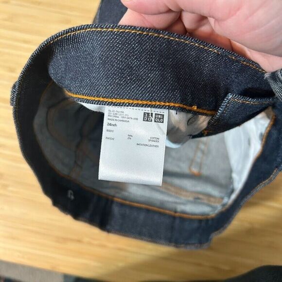 Jil Sander X Uniqlo Selvedge Denim Cut Off Shorts 24 Blue Cotton Spandex - Picture 7 of 7